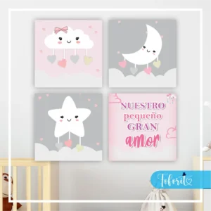 Combo de 4 cuadros Temática Lluvia de Amor